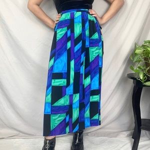 1990s stained glass maxi skirt